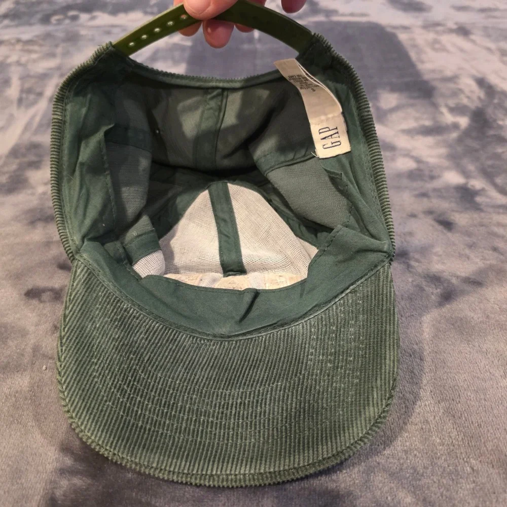 Gap Vintage Corduroy Baseball Cap Green Embroidered Logo Small
